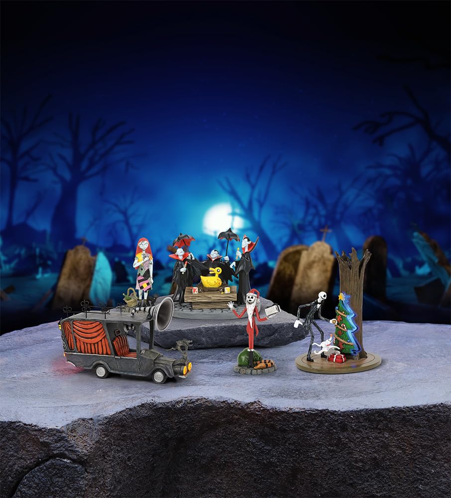 Disney The Nightmare Before Christmas Village Accessories Vampire Brothers Prepare The Duck Toy Figurine, 3.42 Inch, Multicolor