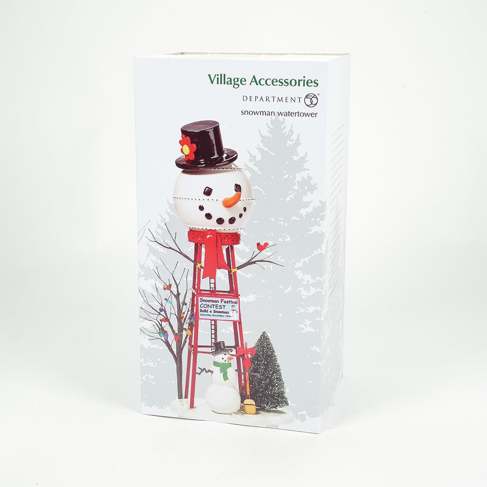 Accessories for Villages Snowman Watertower Figurine Accessory , 12 Inch