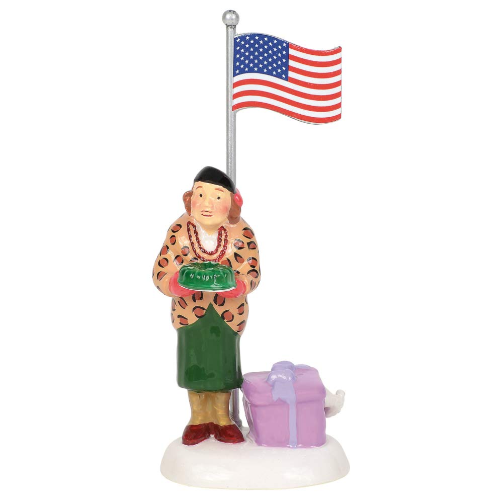 Original Snow Village Accessories National Lampoon's Christmas Vacation Aunt Bethany Play Ball Figurine, 2.95 Inch, Multicolor