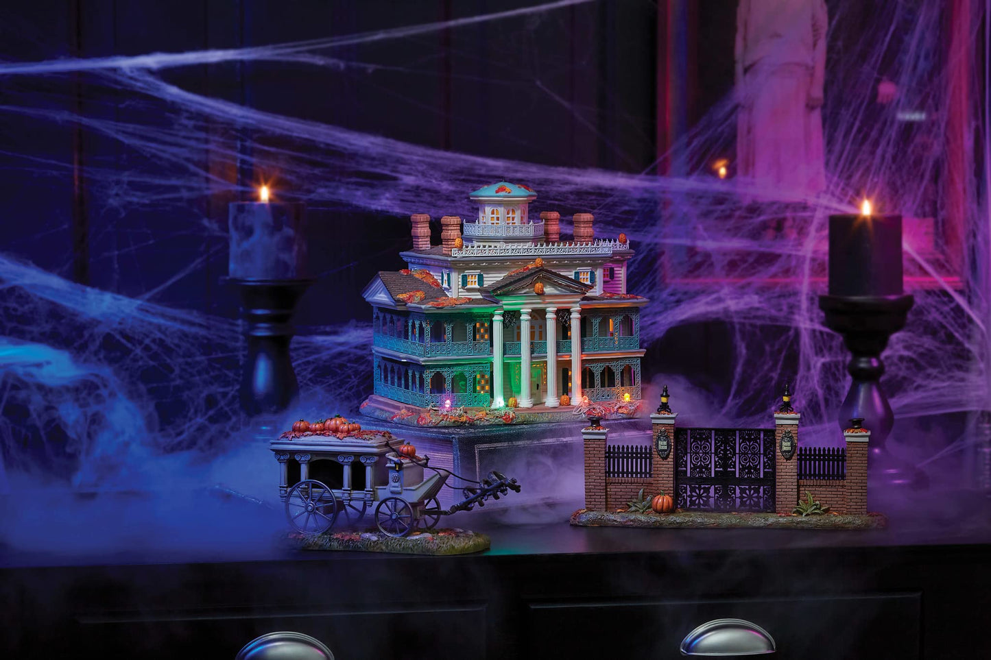 Snow Village Halloween Disneyland Haunted Mansion Lit Building, 9.1 Inch, Multicolor