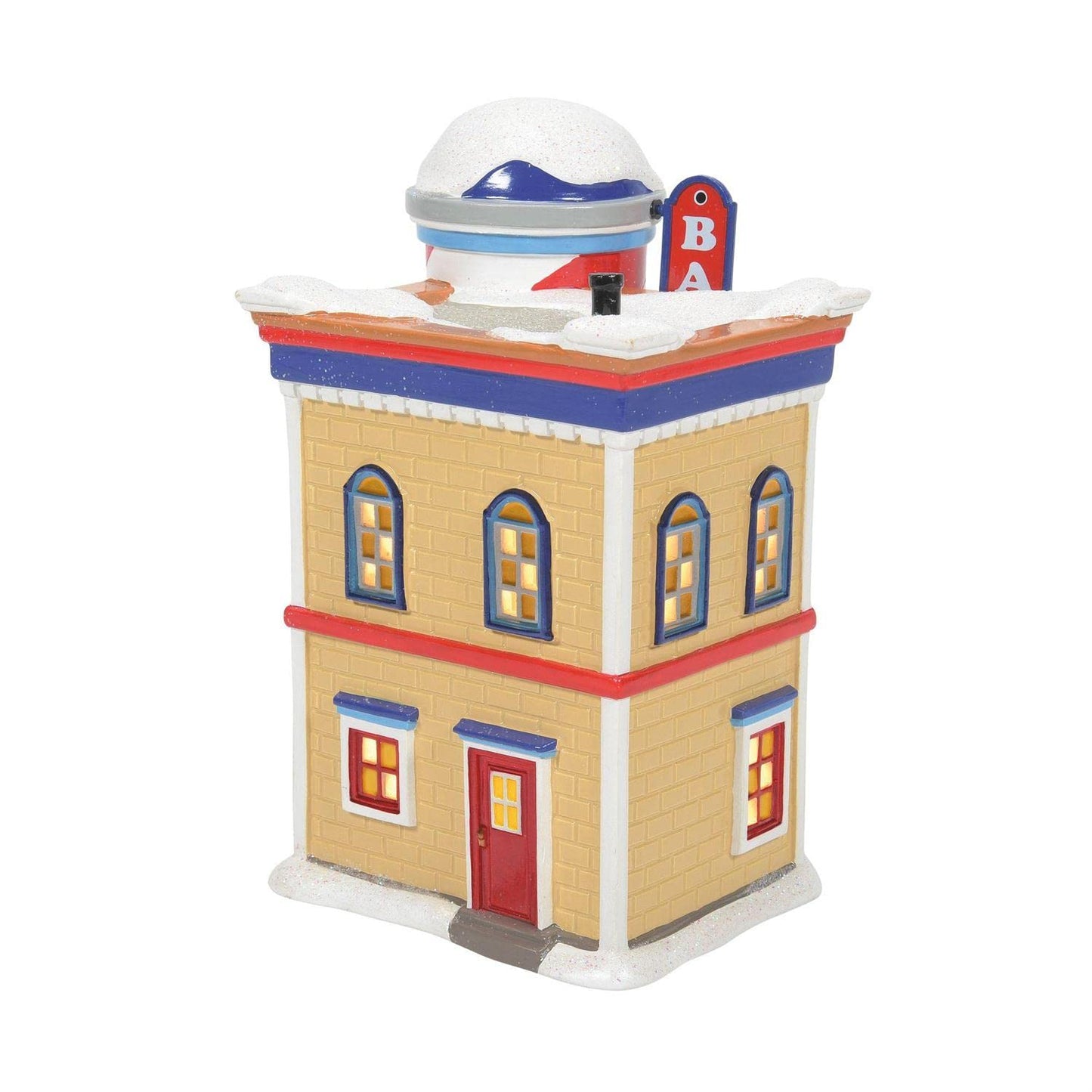 Peanuts Village Pinecrest Barber Shop Lit Building, 7.44 Inch, Multicolor