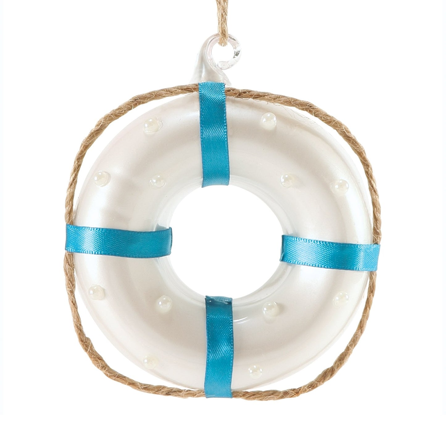Coastal Life Saver Hanging Ornament, 3 inch