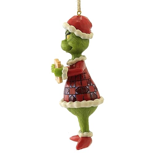 Jim Shore Dr. Seuss Don't Be a Grinch Hanging Ornament, 5 Inch, Multicolor