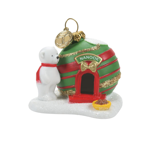 North Pole Village Accessories Nanook's Home Figurine, 2.4 Inch, Multicolor