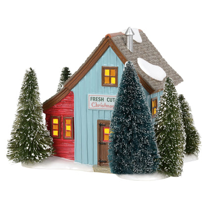 Original Snow Village Farms Tree Lot Lit Building, 6.3 Inch, Multicolor