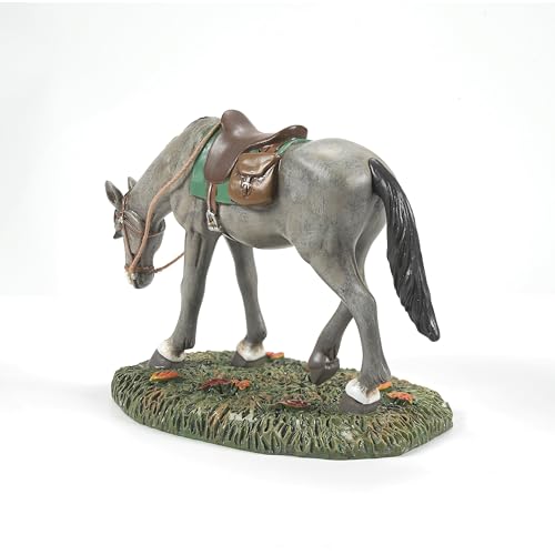 Snow Village Halloween Accessories Gunpowder The Horse Figurine, 3.2 Inch, Multicolor