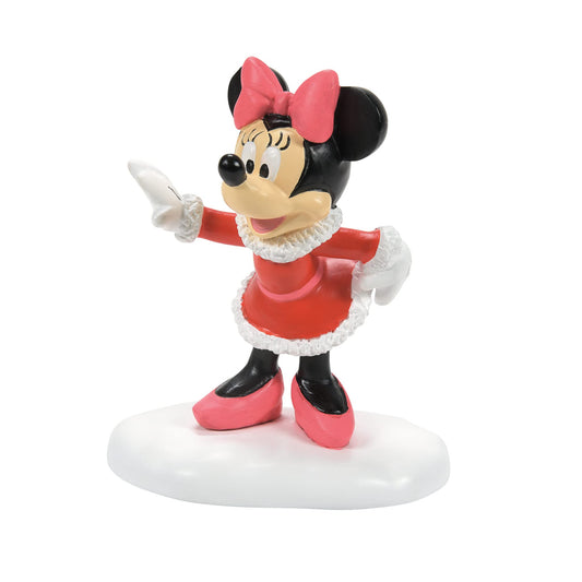 Disney Mickey Mouse Village Minnie Struts Her Stuff Figurine, 2.9 Inch, Multicolor