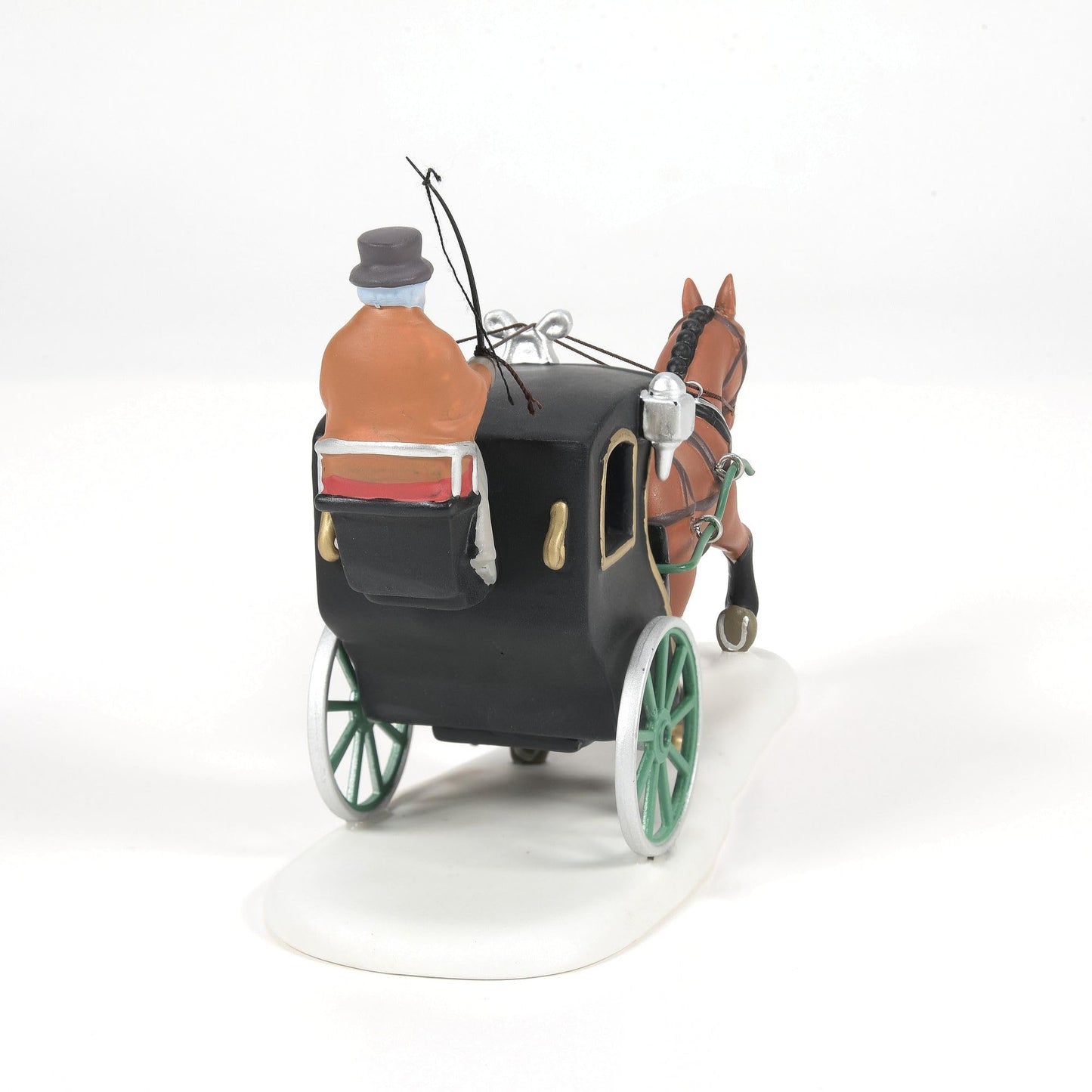 Ceramic Dickens Holiday Cab Ride Figurine Village Accessory, Multicolor, 4, Multicolor