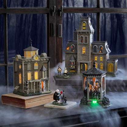 Resin,The Addams Family Village Gazebo at Moonlight Lit Building, 6.89 Inch, Multicolor