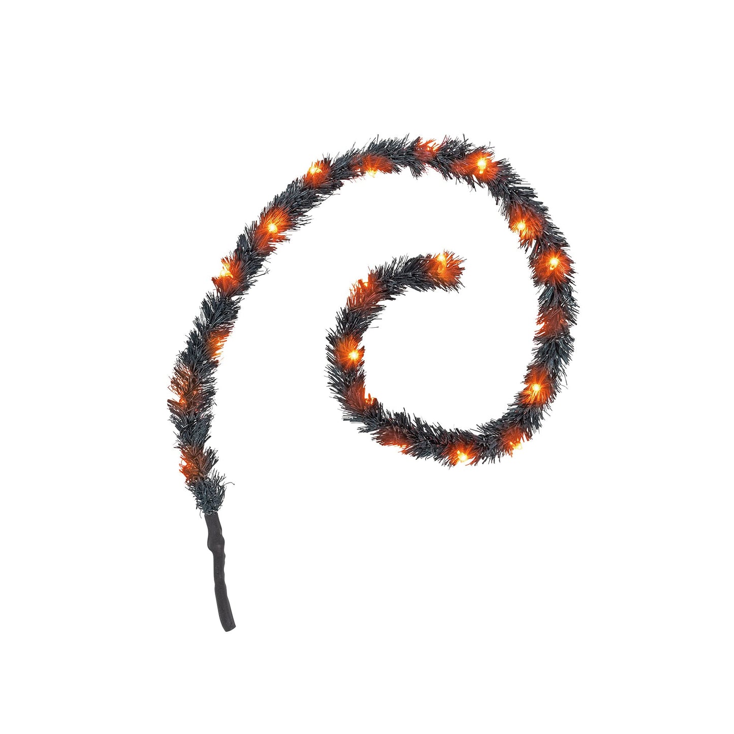 Village Accessories Halloween Garland D√©cor Lit Figurine, 0.375 Inch, Black
