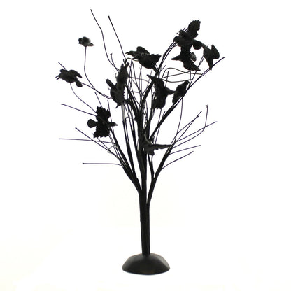 Halloween Accessories for Village Collections Murder of Crows Tree Figurine, 10.04 Inch, Black