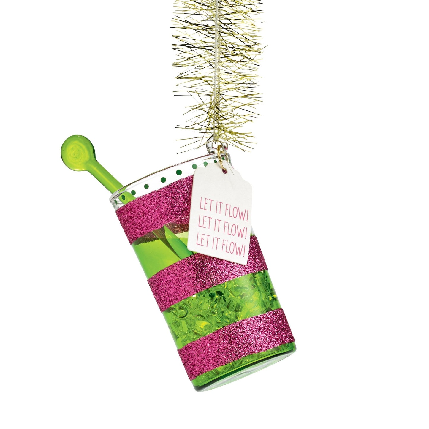 Holiday Spirits Drink Glass Ornament, 4.5 inch