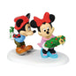 Polyresin, Stone Powder Disney Mickey's Mistletoe Surprise 2.5" H Village Accessory, Multicolor