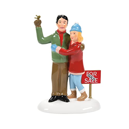 Snow Village Accessories New Home Just in Time for The Holidays Figurine, 3.66 Inch, Multicolor