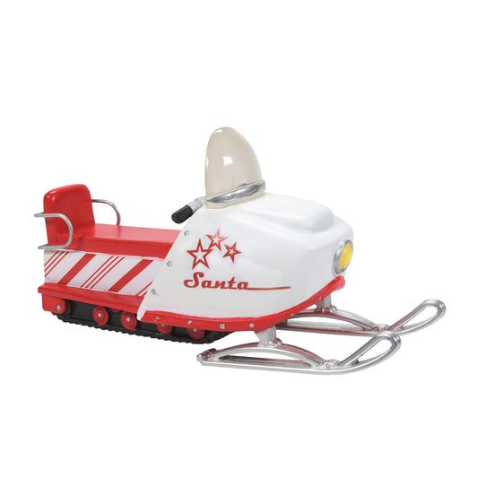 Village Collection Accessories Candy Cane Christmas Snowmobile Figurine, 2.1 Inch, Multicolor