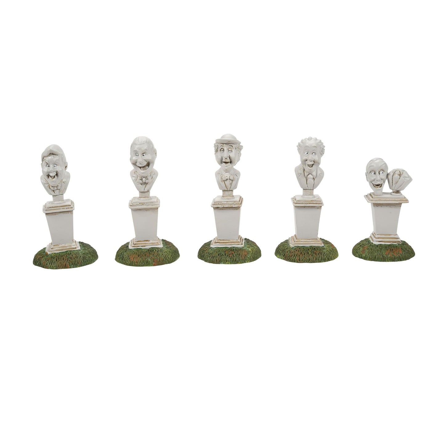 Snow Village Halloween Accessories Disneyland The Haunted Mansion Singing Busts Figurine Set, 2.5 Inch, Multicolor