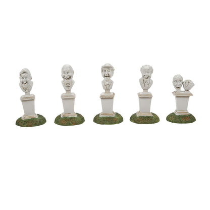 Snow Village Halloween Accessories Disneyland The Haunted Mansion Singing Busts Figurine Set, 2.5 Inch, Multicolor