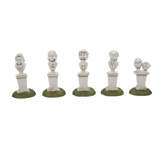 Snow Village Halloween Accessories Disneyland The Haunted Mansion Singing Busts Figurine Set, 2.5 Inch, Multicolor