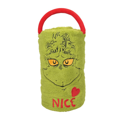Snowpinions Snow Throw Dr. Seuss The Grinch Naughty Nice Super Soft Fleece Blanket, 45 by 60 Inch, Green