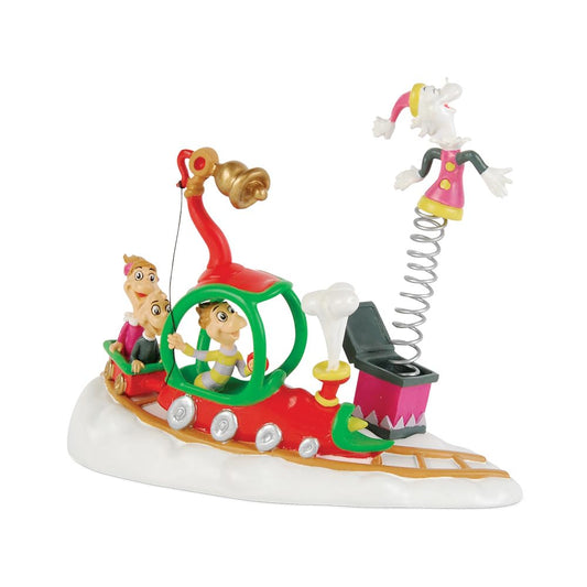 Dr. Seuss Grinch Village Who - Ville Toy Store Accessory Figurine, Resin Iron Hand Painted Crafted Collectible Christmas Figurines Home Decor Sculpture Statue Gift, 3.87 Inch, Multicolor