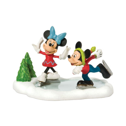 Disney Village Mickey and Minnie Ice Skating Accessory Figurine