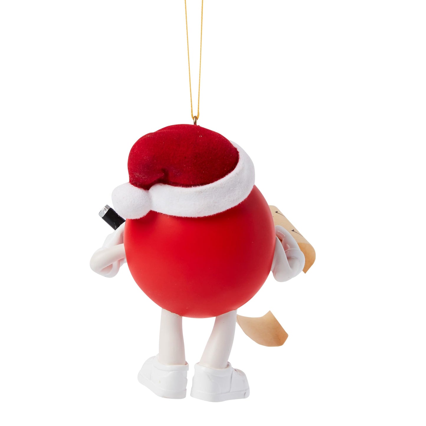 M&M's Red Character with Christmas List Hanging Ornament, 3.25 Inch, Multicolor