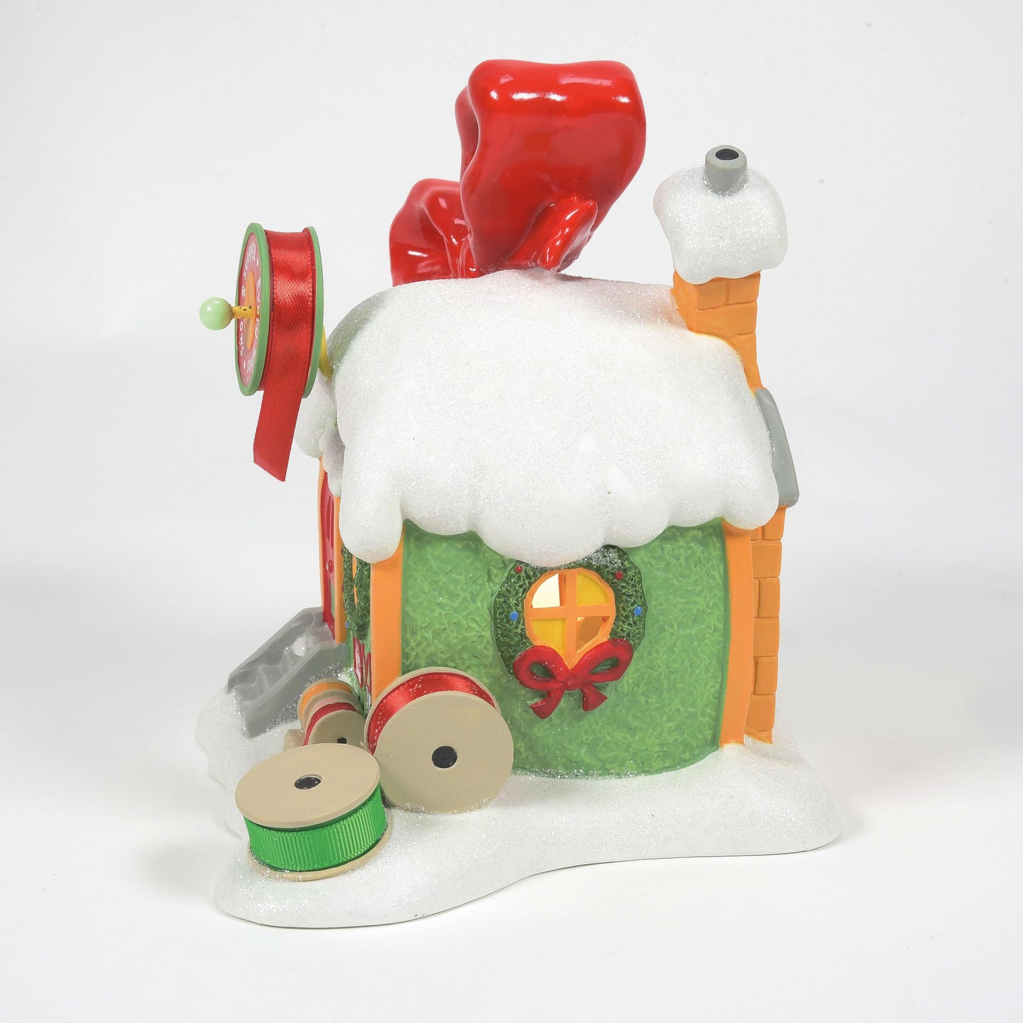 Dr. Seuss Grinch Village Every Who's Ribbon and Bows Lit Building, 6.93 Inch, Multicolor