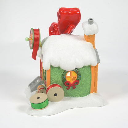 Dr. Seuss Grinch Village Every Who's Ribbon and Bows Lit Building, 6.93 Inch, Multicolor