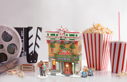 Village Collection Accessories Movie Premiere Lamps Lit Figurine Set, 4.5 Inch, Silver