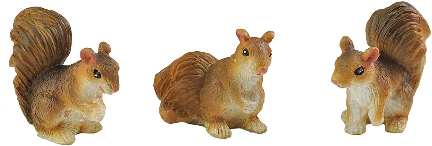 Georgetown Home & Garden Miniature Squirrels Garden Decor in Assorted Styles, Set of 3