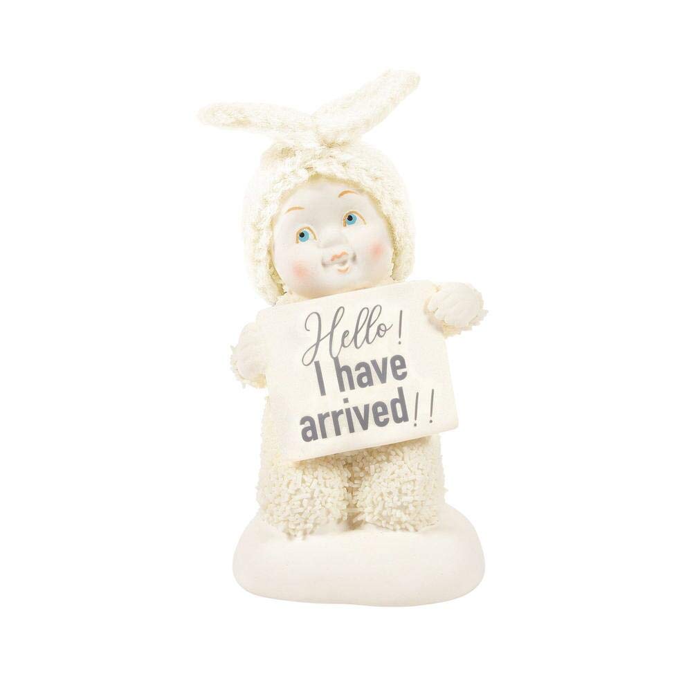 Snowbabies Kindness Birth Announcement I Have Arrive Figurine, 3.35 Inch, Multicolor