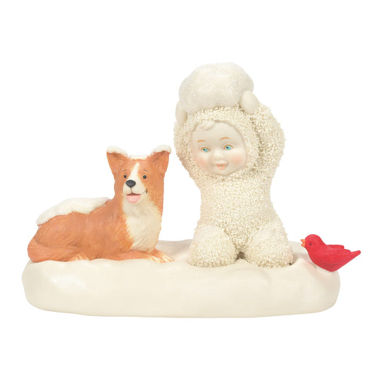 Snowbabies Christmas Memories a Corgi Christmas Figurine, 3.78 Inch, Multicolor
