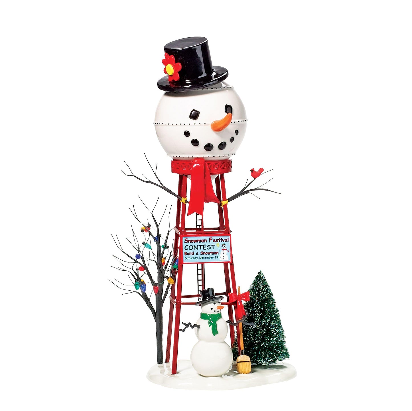 Accessories for Villages Snowman Watertower Figurine Accessory , 12 Inch