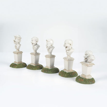 Snow Village Halloween Accessories Disneyland The Haunted Mansion Singing Busts Figurine Set, 2.5 Inch, Multicolor