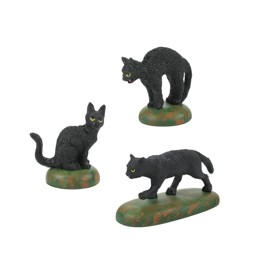 Village Accessories Halloween a Clowder of Cats Figurine Set, 1.125 Inch, Black