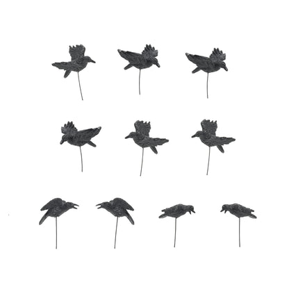 Village Halloween Accessories Crows Figurine Set, 1.65 Inch, Black