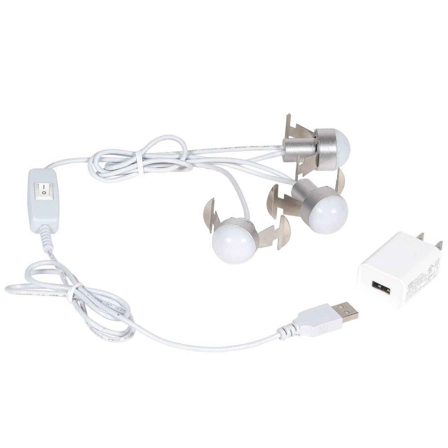 Plastic 6005527 Village Collection USB LED 3 Light Accessory Set, 72 Inch, White