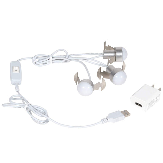 Plastic 6005527 Village Collection USB LED 3 Light Accessory Set, 72 Inch, White