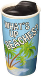 Margaritaville by Our Name is Mud What's Up Beaches Stoneware Travel Mug, 14 oz, Multicolor