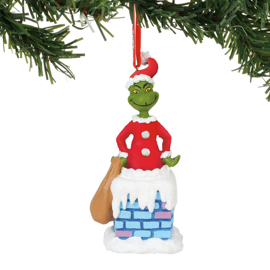 Grinch into The Chimney Musical, 4.5". Hanging Ornament, Multicolor