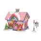 Disney Mickey Mouse Village Minnie's Shoe Boutique Lit House and Sign Figurine Set, 6.02 Inch, Multicolor