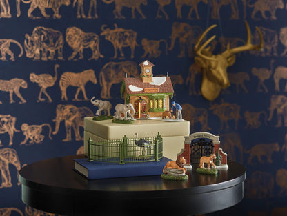 Dickens Village Accessories Zoological Gardens Lions Figurine Set, 2.3 and 2.2 Inch, Multicolor