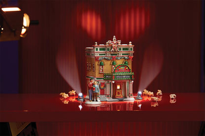 Original Snow Village National Lampoon's Christmas Vacation Premiere at Plaza Theatre Lit Building, 8.9 Inch, Multicolor