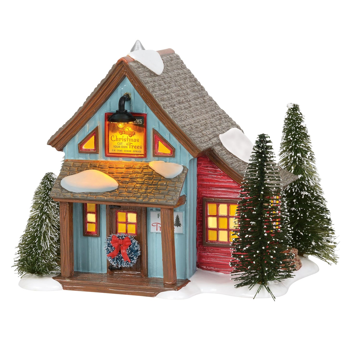 Original Snow Village Farms Tree Lot Lit Building, 6.3 Inch, Multicolor