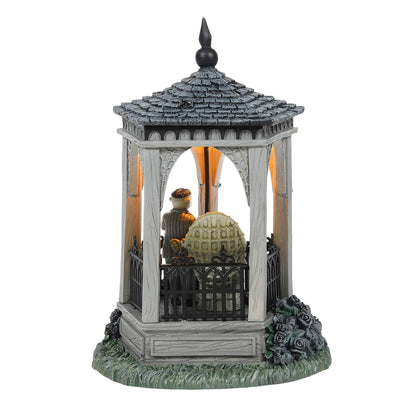 Resin,The Addams Family Village Gazebo at Moonlight Lit Building, 6.89 Inch, Multicolor