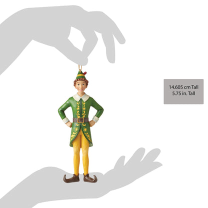 Elf by Jim Shore Buddy Classic Pose Hanging Ornament, 5.71 Inch, Multicolor