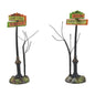 Village Accessories Halloween Creepy Village Street Sign Figurine Set, 4 Inch, Multicolor