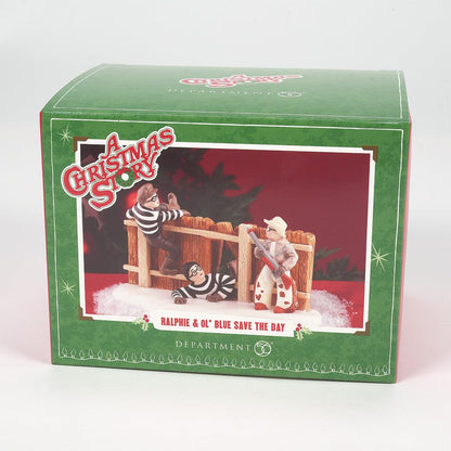 A Christmas Story Village Ralphie and Ol' Blue Save the Day Accessory Figurine 2.5 Inch