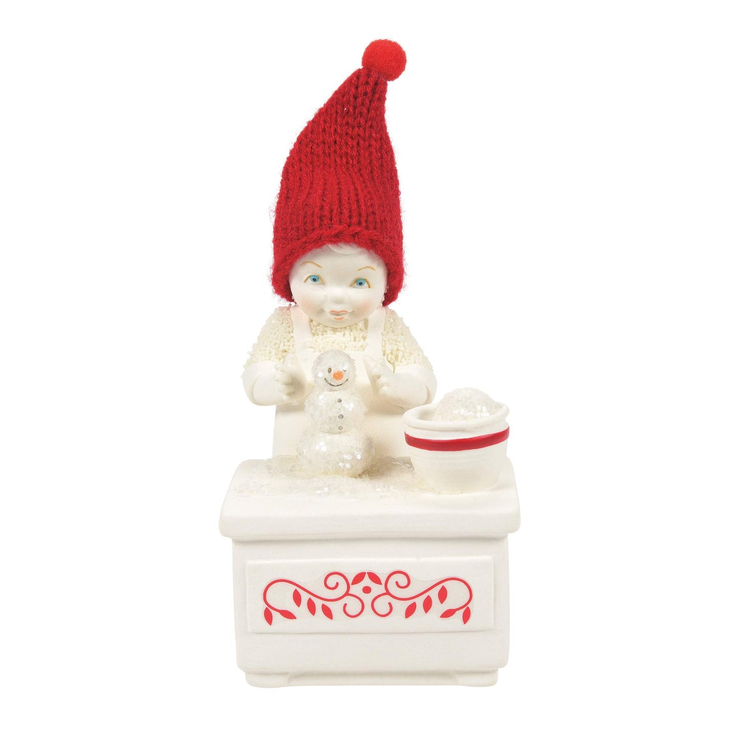 Snowbabies Classics Christmas Memories Making A Doughman Figurine, 4.13 Inch, Multicolor