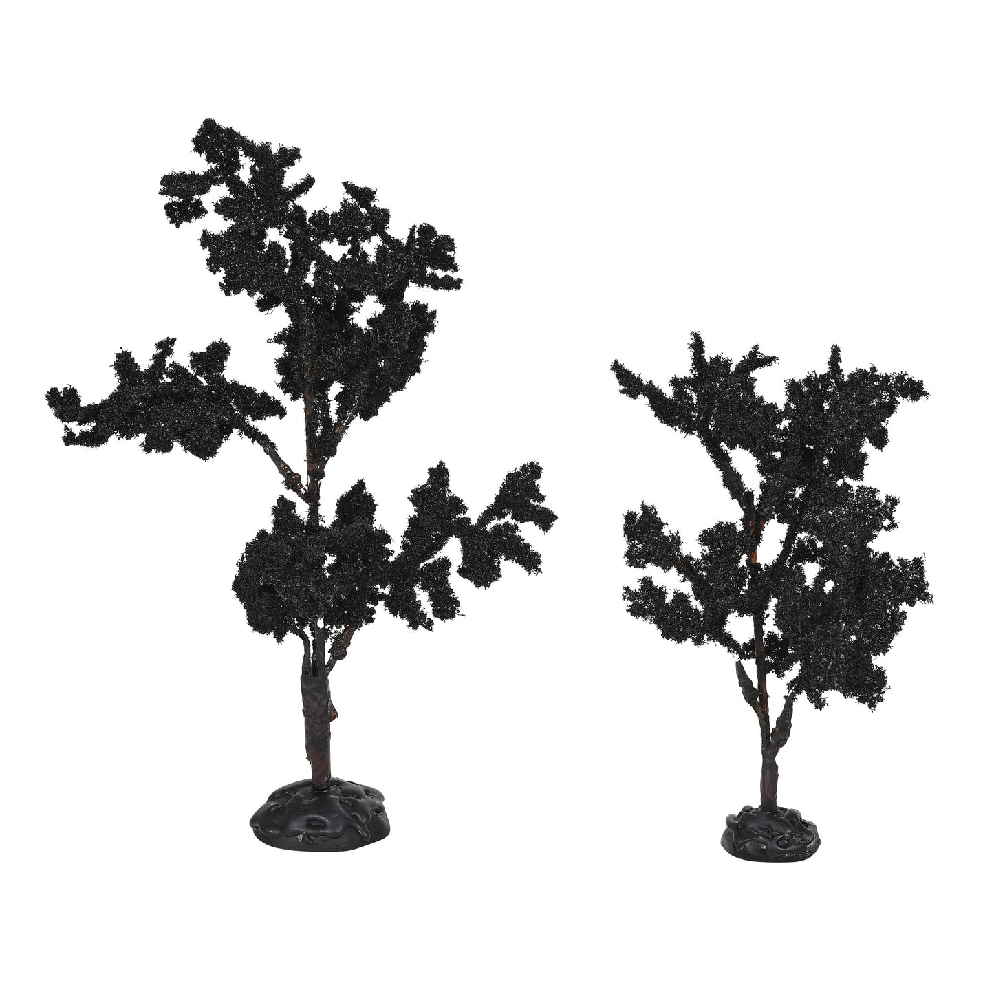 Village Halloween Accessories The Forboding Trees Figurine Set, 6 and 9 Inch, Black